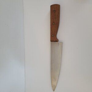 Vintage Chefs Knife With Wood Handle & Stainless Steel Blade JHL Excel Japan 8"